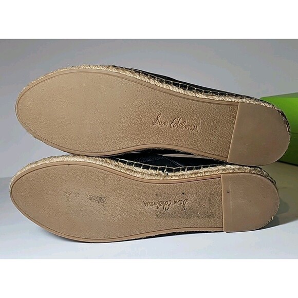 **Sam Edelman Womens Kesia Black Leather Slip On Espadrilles Flats Size 8.5 M - Picture 6 of 9